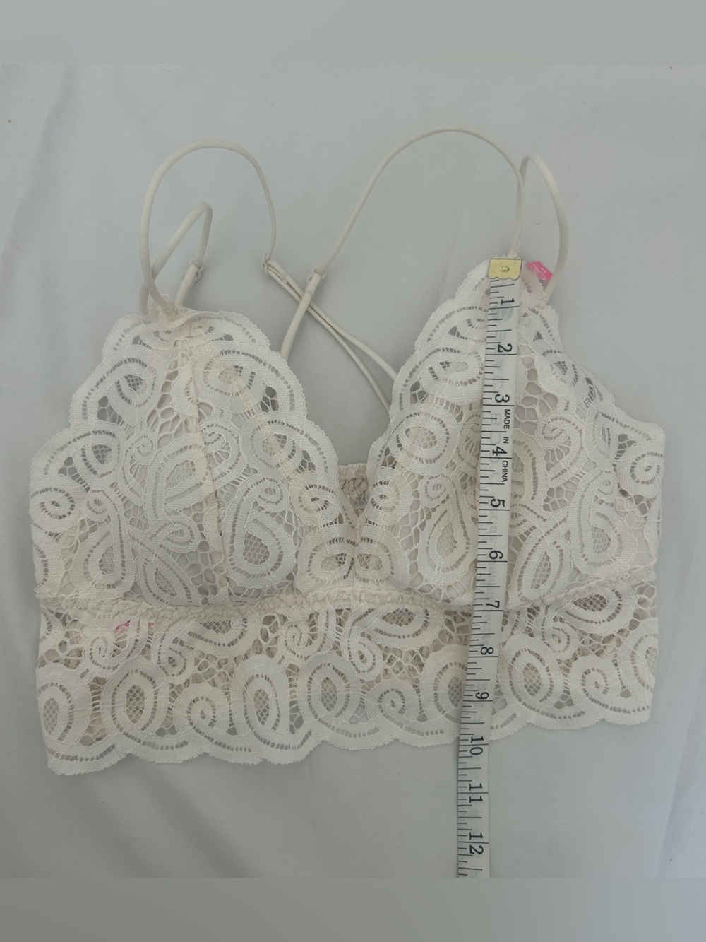 NTW PINK Victoria’s Secret Cream Lace Strappy Bralette Coquette / Size M - Picture 5 of 7